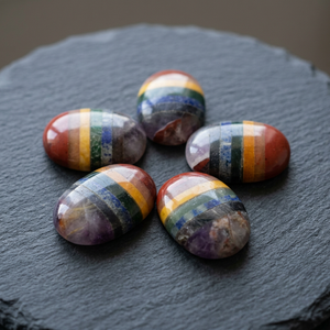 Piedras de Palma Ovaladas Hechas a Mano con 7 Chakras, Gemas Naturales, Rocas de Reiki, Minerales, Gemas Decorativas, Regalo de Feng Shui - Product Image 2