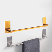 Barre porte-serviettes en acier inoxydable 304 brossé or, barre porte-serviettes moderne sans perçage, barre porte-serviettes multifonctionnelle pour cuisine et salle de bain