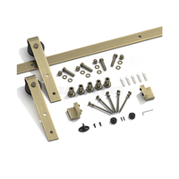 Kit de quincaillerie pour porte de grange coulissante en acier au carbone, en laiton classique moderne de 6,6 pieds, vente en gros