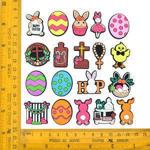 Charmes de chaussures lapin de Pâques, promotion cadeau, panier de Pâques, décorations de chaussures, œufs de Pâques, charmes de chaussures pour sabots - Product Image 6