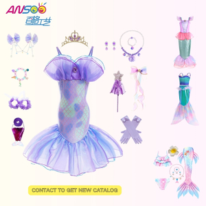 Disfraz de Sirenita para Niñas, Vestido de Ariel para Fiestas de Cumpleaños, Disfraces de Halloween para Niños - Product Image 1