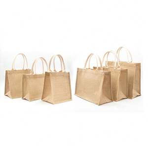 Bolsa de Yute Ecológica Personalizada con Logotipo Impreso al por Mayor, Bolsa de Compras de Yute Plegable y Reciclable - Product Image 1