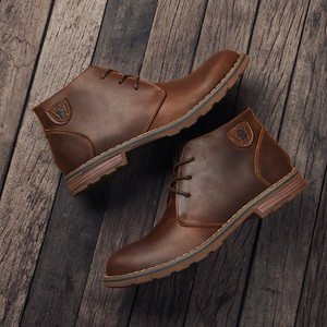 Bottes pour hommes en cuir style cowboy, nouvelle marque, vente chaude, fournisseur d'usine, bottes montantes pour hommes - Product Image 1