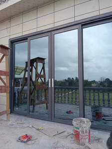 <span class=keywords><strong>Puerta</strong></span> <span class=keywords><strong>Corredera</strong></span> de Aleación de Aluminio con Doble Acristalamiento de Vidrio Templado para Cocina, Supermercado, Balcón y Patio, Aislamiento Acústico - Product Image 4
