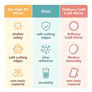 Flexible PC <b>Mirror</b> Film Self Adhesive Cuttable DIY <b>Plastic</b> <b>Mirror</b> Sheet Shatterproof Kids Craft Wall Decor OEM Factory Supply - Product Image 2