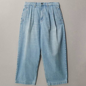 Jeans baggy bleu clair pour homme, coupe haute, jambe large, style streetwear, faible MOQ, pour usage quotidien - Product Image 4