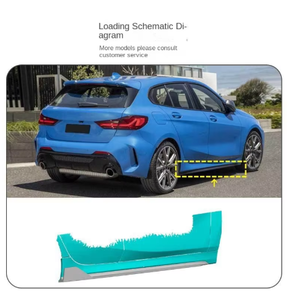 LANNER pour BMW <span class=keywords><strong>Série</strong></span> 1 F40 Hatchback <span class=keywords><strong>2020</strong></span>~2021 – Jupes latérales et spoiler en fibre de carbone brillante avec installation par ruban adhésif 3M - Product Image 1