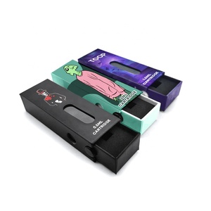 Custom Logo Cartridge Packaging 0.5ML 1ML 1gram Perfume Childproof Childlock Child Resistant carts Sliding Box With Window