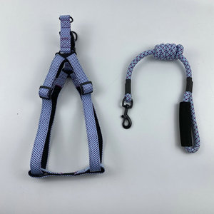 New pet supplies dog leash three-piece set, soft neoprene nylon pet chest <b>harness</b> and collar set - Product Image 2