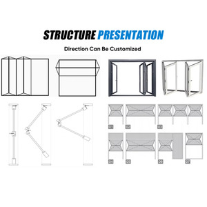 Bền và thời trang nhôm dọc gấp đôi Tempered Glass cửa và cửa sổ đẩy lên gấp lên cửa sổ - Product Image 6