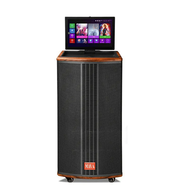 Prodotti di tendenza MBA 2023 nuovi arrivi altoparlante karaoke portatile woofer da 12 pollici con altoparlanti trolley dvd con schermo tv