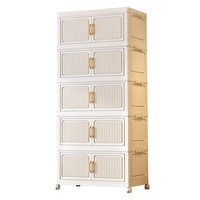 Armoire de rangement pliable en plastique, design moderne et minimaliste pour le salon, unité d'étagères pour la maison, organisateur de jouets pour enfants
