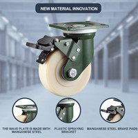 YTOP roulettes de frein fixes et pivotantes en nylon super robustes de 5 pouces en acier au manganèse et roues de roulette industrielles à usage intensif MC-Heavy Duty