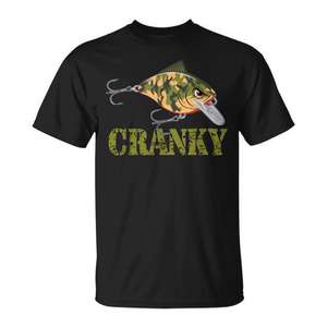 Camiseta de pesca Cranky Camo Crankbait para hombre, talla mediana - Product Image 1