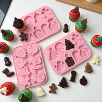 Weihnachtliche Silikon-Schokoladenform Festliche Süßigkeitenform Weihnachtsthema Dessert-Backform für Kuchendekoration