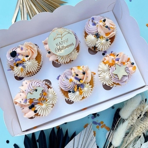 Hstyle Halloween Halloween Halloween Toppers Cupcake <span class=keywords><strong>specchio</strong></span> inciso torta picconi decorazione Cupcake Halloween felice oggetti di scena PQ195 - Product Image 1