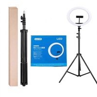 Anneau lumineux LED de 14 pouces, 12W, alimenté par USB, à intensité variable, couleur réglable, blanc chaud, pour diffusion en direct