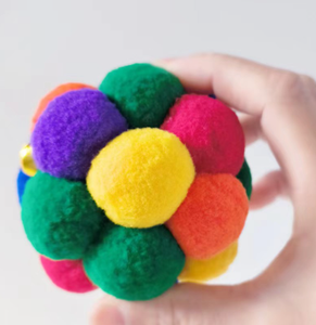 Balle de jeu pour chaton interactive avec pompon coloré et sonnette - Product Image 4