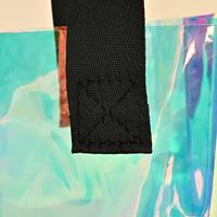 Sacs-cadeaux en plastique holographique de haute qualité avec poignées Sacs à provisions transparents pour tampons directement du fabricant