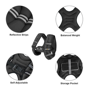 Gilet lesté à bandes réfléchissantes 6LB/8LB/12LB/16LB/20LB/25LB/30LB pour l'entraînement, la <span class=keywords><strong>musculation</strong></span> et le renforcement musculaire - Product Image 2
