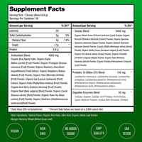 OEM Private Label Suikerloze Veganistische Bessensmaak Super Greens Poeder Drinkmix met Superfoods, Probiotica & Enzymen voor de Spijsvertering