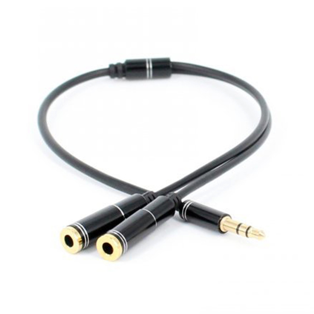 3.5mm Audio Headphone Splitter Cable with 2 Ports for Computer-Male to Female AUX Adapter