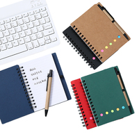 Cuaderno promocional de papel Kraft personalizado al por mayor, combinación de pegatinas Post-It Not Nets para aviso de índice
