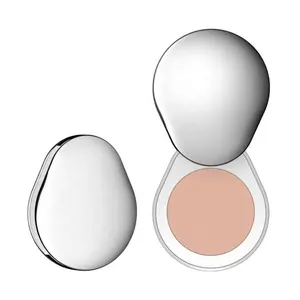 New Design Packaging Custom Empty Oval Pear Shape 360 Rotating Magnetic Press Powder Blush Concealer Palette Cream Case 3 in 1