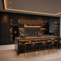 Meubles de cuisine modernes multifonctionnels de qualité export en gros, écologiques, grade E0/E1, avec comptoirs en quartz/granit, OEM ODM