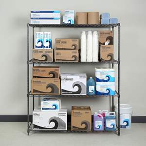 Kit de Inicio de Estanterías de Alambre Multiusos Alera de 4 Estantes, 60 x 24 x 72, Negro Antracita, para Almacenamiento - Product Image 2