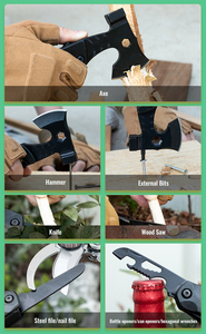 Hongrui, Kit multifuncional <span class=keywords><strong>de</strong></span> titanio para exteriores, hoja <span class=keywords><strong>de</strong></span> sierra <span class=keywords><strong>de</strong></span> acero inoxidable, clavija para tienda <span class=keywords><strong>de</strong></span> campaña para uso <span class=keywords><strong>de</strong></span> emergencia para acampar y hacer senderismo - Product Image 4