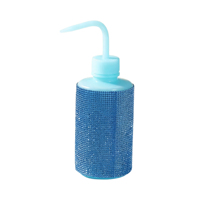 Bouteille de nettoyage pour cils ornée de diamants, avec bec courbé, type à presser, outil auxiliaire de nettoyage pour nail art, 250 ml - Vente en gros