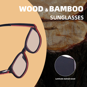 Nouveauté Lunettes de soleil pour hommes adultes de style tendance noires de haute qualité pour voyager et conduire avec monture en bois - Product Image 5