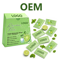 Bandes blanchissantes pour les dents OEM ODM en gros, saveur citron menthe, 28 bandes sans résidus, avec logo personnalisé, pour usage domestique