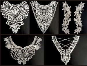 Adorno de encaje <span class=keywords><strong>con</strong></span> lazo de perla, cuello en V, bordado decorativo, moda DIY, costura, vestido Cheongsam, disfraz de actuación, accesorios de ropa - Product Image 6