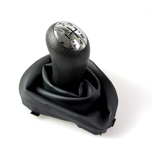 Renault Logan 2 <b>Gear</b> Shift <b>Knob</b> Cover Black Leather Classic Style Flat Type QZXN-J35 - Product Image 1