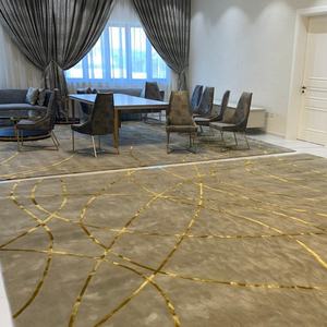 Tapis de haute qualité 8*<span class=keywords><strong>10</strong></span> pieds or et gris avec soie et laine pour salle de réunion chambre salon - Product Image 3