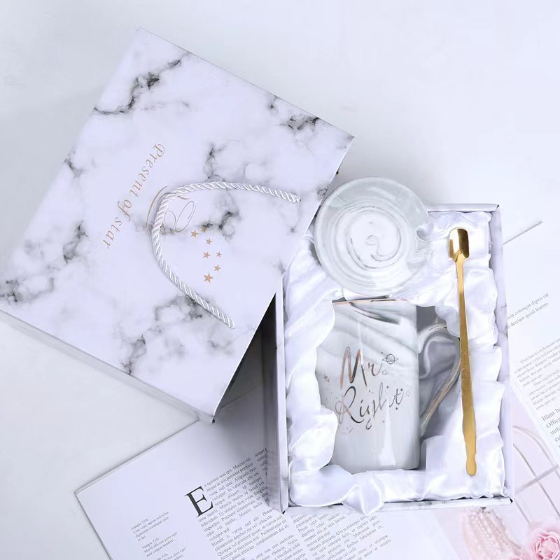 Grey marble single cup gift box