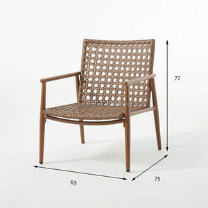 Conjunto de Muebles de Jardín de 3 Piezas, Estilo Contemporáneo, Sillas y Mesa de Ratán Antiguo para Ocio, Comedor y Uso en Hoteles - Product Image 3