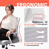 Chaise de bureau exécutive moderne Guanfu 8007-2, chaise pivotante ergonomique de haute qualité, réglable, avec roulettes, en tissu maillé inclinable