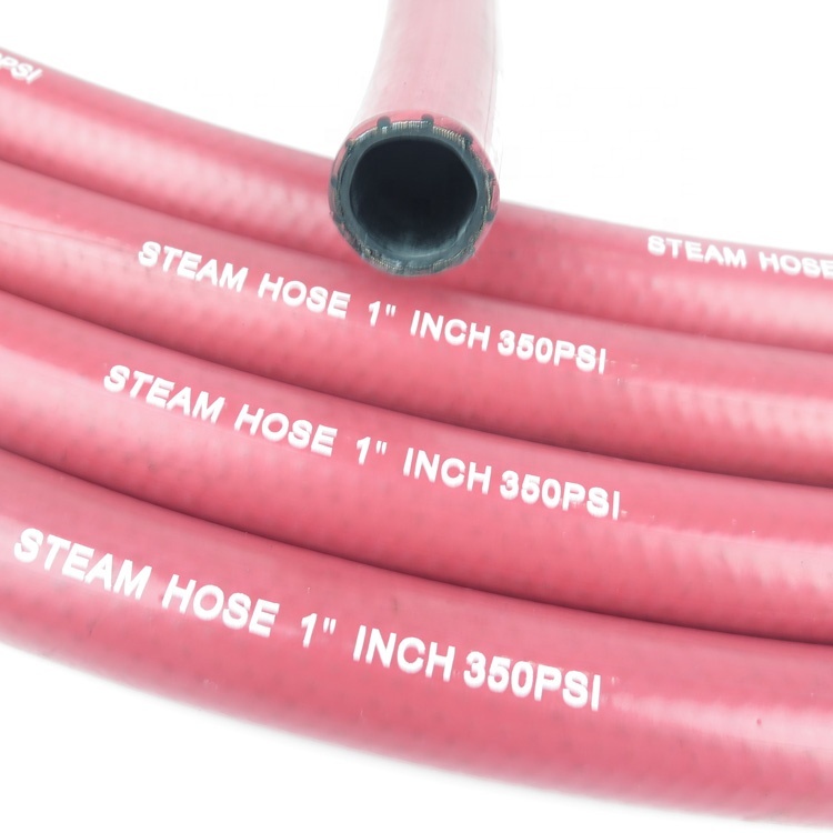 American Pressure 3/8" ID Black Steam Hose - 1 Wire Braid, 350 PSI, 310°F, Rigid & Swivel Ends