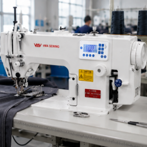 Diferencial superior de cama plana de alta eficiencia VMA con cortador y plegador, máquina de coser de aguja única para ropa - Product Image 3