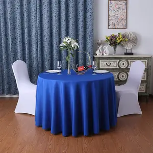 Wholesale Polyester Custom White Round Rectangular Polyester Table Cover Tablecloths For Wedding Hotel
