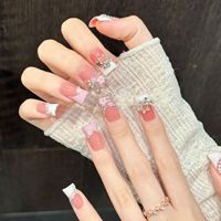 Nouveaux faux ongles à presser French Tip 2024, couvrance totale, livraison rapide