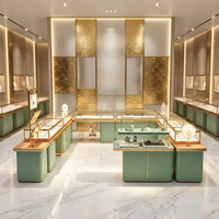 Projet de vitrine LED personnalisée pour boutique de bijoux haut de gamme, ensemble complet d'armoires de présentation de bijoux pour l'ensemble de la boutique
