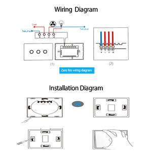 Junhao Smart Home luce a doppio palo da parete interruttore a parete Touch Panel WiFi IP66 impermeabile 10A 250V Wireless elettrico - Product Image 6