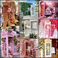 Cabine téléphonique blanche pour décoration de mariage, artisanat en fer fait main, décoration d'hôtel, centre commercial, cabine téléphonique blanche