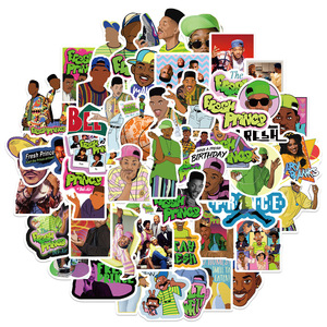 ZY1036C 50/PCS Autocollants The Fresh Prince of <span class=keywords><strong>Bel</strong></span>-<span class=keywords><strong>Air</strong></span> pour bagages, guitare, voiture, skateboard, vélo, PVC imperméable, décor, autocollants de dessin animé - Product Image 5