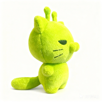 Jouets en peluche personnalisés OEM/ODM, drôles, joyeux, en forme de chat extraterrestre vert, mignons, doux, petits, 5 cm, 15 cm, portables et pratiques