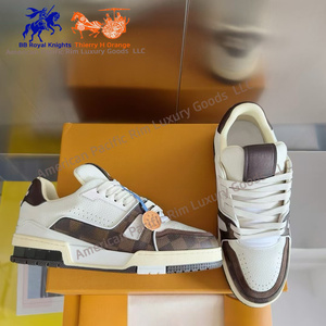 Zapatillas Deportivas de Lona Damier para Hombre, Zapatillas Deportivas de Lujo, Zapatillas de Moda de Piel Vacuna Suave para Correr, Caminar, Baloncesto, Uso Casual - Product Image 4